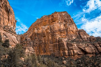 The trekking mountain of the Angels Landing Trail in Zion National Park