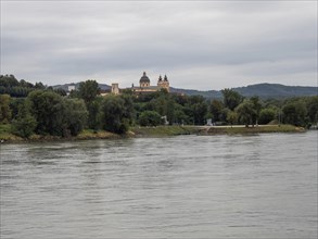 View over the Danube to Melk Abbey