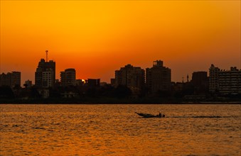 Sunset on the skyline of the city of Cairo