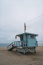 The lifeguard house on the coast of Malibu
