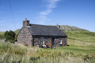 Traditional stone-built cottage on the Scottish Hebridean island of Iona
