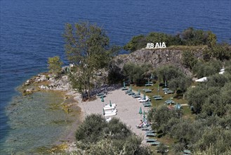 Bathing beach on Lake Garda
