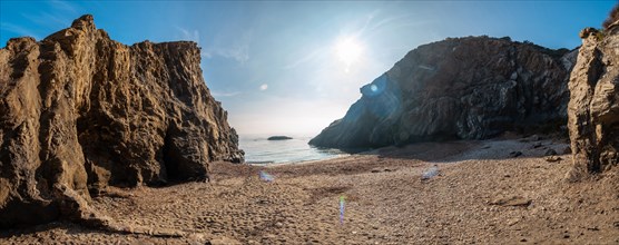 Panoramic on the beach in the Almanzora caves