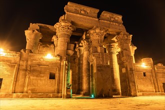 Visiting at night the beautiful temple of Kom Ombo