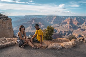 A couple the sunset views at Mojave Point in Grand Canyon. Arizona