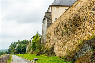 Walk along the walls of the Castle of Vitre. Ille-et-Vilaine department