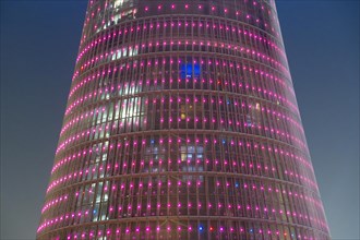 Illuminated Torch Tower aka Aspire Tower by night