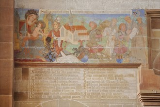 Mural with inscription of the former Cistercian abbey