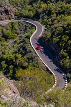 Winding roads in the Masca canyon in the mountain municipality in the north of Tenerife