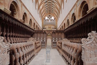 Choir stalls and organ of the former Cistercian abbey