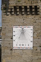 Sundial on the outside of the old town of Concarneau