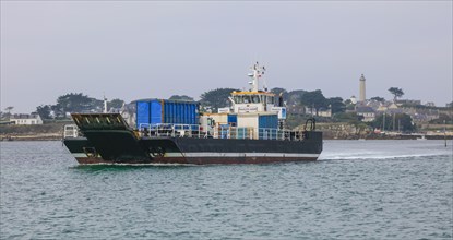Supply ship between the island of Ile de Batz in the English Channel and Roscoff