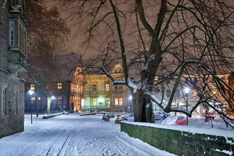 Winter Amtspforte and Old Police Stadthagen Germany