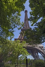 View of the Eiffel Tower in front of the barrierm Paris