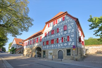 Half-timbered house and media library