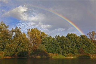 Rainbow on the Mulde River in Autumn