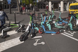 E-scooters thrown together after being banned by the city council