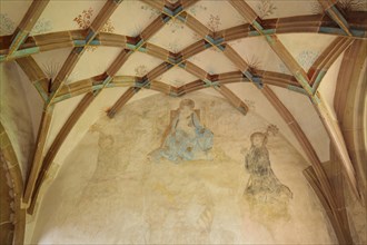 Historic mural with Madonna figure in the parlour of the former Cistercian abbey