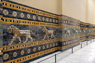 Entrance to the Ishtar Gate of Babylon in the Pergamon Museum Berlin Germany