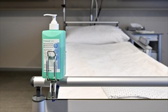 Hand disinfectant hospital bed