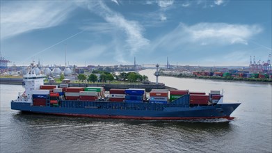 Container ship in the Port of Hamburg