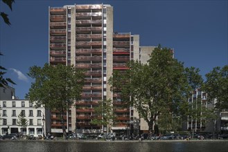 High-rise tenements on the Canal Saint-Martin