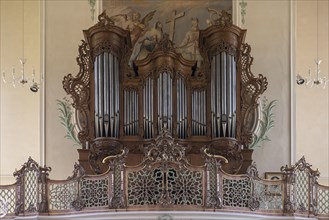 Organ in the baroque pilgrimage church of St. Landelin