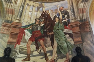 Painting Vittorio Emanuele II entering Rome 1870