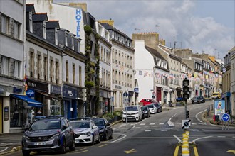 Residences and shops on the Avenue de la Gare in the centre of Concarneau. Brittany