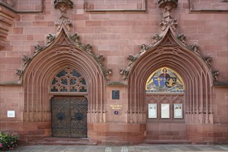 Portal of the neo-Gothic Melanchthon House built in 1897 and entrance to the Melanchthon Museum