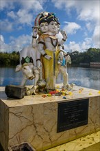 Hindu Deity Statue Figure Sculpture of God Deity Dattatreya Embodiment of Trinity Brahma Vishnu Shiva at Religious Site Largest Hindu Sanctuary Sanctuary for Religion Hinduism Outside India for Devout...