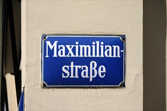 Street sign Maximilianstrasse