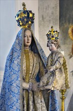 Crowned figure of the Virgin Mary with crowned infant Jesus