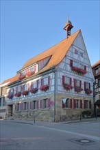 Half-timbered house with tower spire