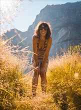 A tourits woman in Yosemite valley. California