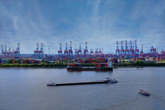 Crane facilities in the port of Hamburg