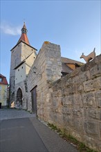 Nuremberg Gate and historic city wall with goat figure