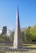Obelisk at Joan Miro Foundation sculpture garden