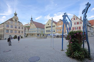 Market square with sculpture