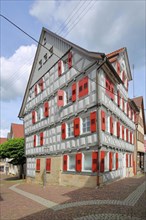 Red half-timbered house