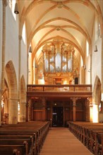 Interior view of Gothic collegiate church