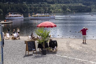 Titisee in the Black Forest with excursion boats and bathing beach