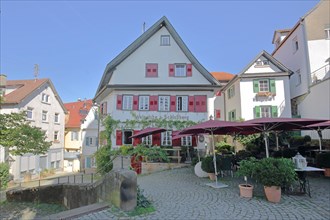 Half-timbered house and restaurant at Schlossberg