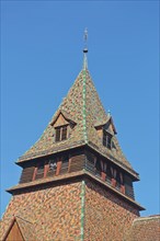 Spire of the historic Romanesque bell tower built in 1228