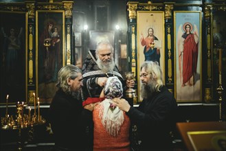 Exorcism ceremony in the church of Ochamchira