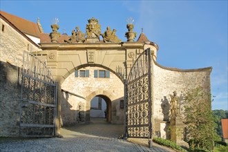 Entrance with archway to the Romanesque Comburg monastery complex