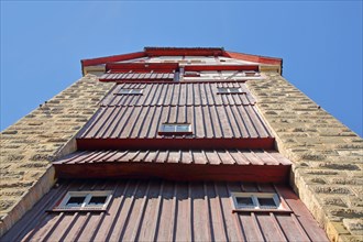 View up to the five-knob defence tower
