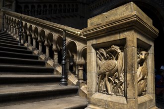 Staircase with animal depictions