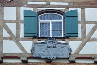 House facade and memorial plaque with inscription to Friedrich Schiller