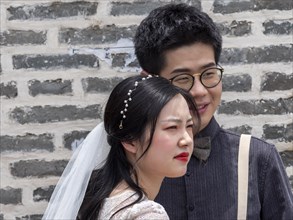 Young Chinese bride and groom